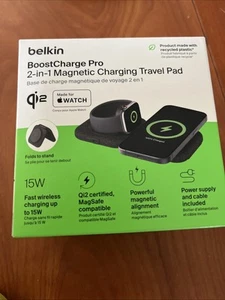 Belkin Boostcharge Pro 2-in-1 Magnetic Charging Travel Pad qi2 Brand New Sealed - Photo 1 sur 4