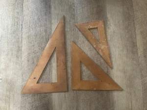 Vintage Johan Faber Wooden Drafting Triangle Set Of 3 No 9236-32/28 And 21 - Picture 1 of 11