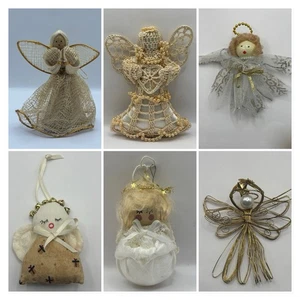 Lotto Ornamenti Folkart Angelo Natalizio Vintage - Foto 1 di 15