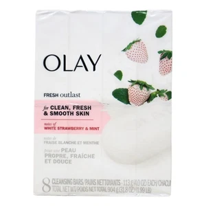 Olay Fresh Outlast Reinigungsriegel, weiße Erdbeere & Minze, 4 Oz, 8er Pack - Bild 1 von 3