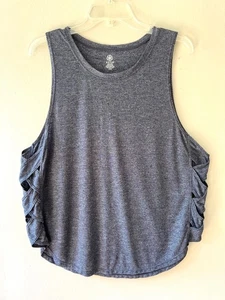 GAIAM Sz L Blue Side Cut Out Tank Top Loose Fit Pullover - Picture 1 of 4