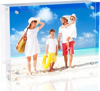 4X6 Inches Acrylic Picture Frames 1 Pack, Double Sided Magnetic Photo Frames,Fre - Image 1 of 4