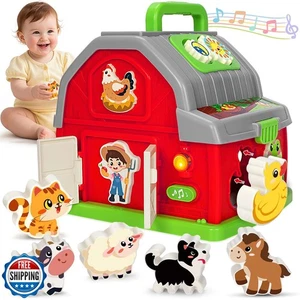 Ellinjan Montessori Learning Toys for 1 2 3 Year Old Boys Girls, Musical Farm - Picture 1 of 5