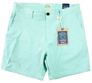 Free Planet Mens Everyday Shorts L 35" Flat Front Zip Fly Stretch Turquoise NEW - Picture 1 of 7