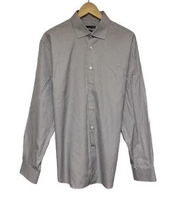 Camisa John Varvatos Para Hombre Talla 16.5 34/35 Botón Frontal Blanco/Púrpura Rayas Usada en Excelente Condición - Imagen 1 de 5