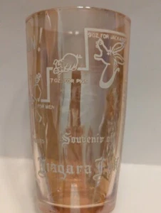 Vintage MCM Hazel Atlas Say When Peach Iridescent Niagra Falls Glass - Picture 1 of 6
