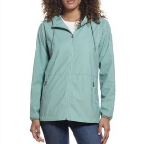 Weatherproof Women's Lightweight Full Zip Rain Jacket Granite Green Size XL - Picture 1 of 5
