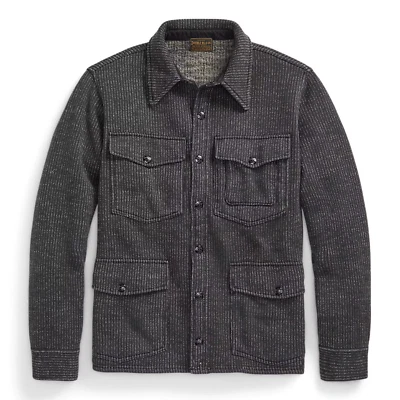 RRL Ralph Lauren Thick Cotton Blend Texture Shirt Jacket-MEN-M - Image 1 of 2