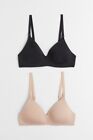 RRP 27.99 H&M 2 X PADDED NON-WIRED NURSING BRAS **38 D** 85 C **NEW WITH TAGS*