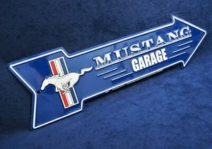 FORD MUSTANG GARAGE - *US MADE* Embossed Metal Sign - Man Cave Garage Bar Decor - Picture 1 of 10