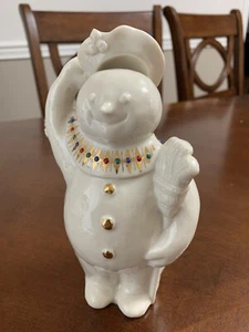  LENOX China Jewels Collection Snowman with Broom Hat Decorated Scarf Figurine - Picture 1 of 5