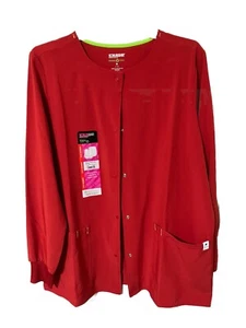 Scrubstar Active Women’s Red Scrub Button Jacket Size Small NWT - Picture 1 of 6