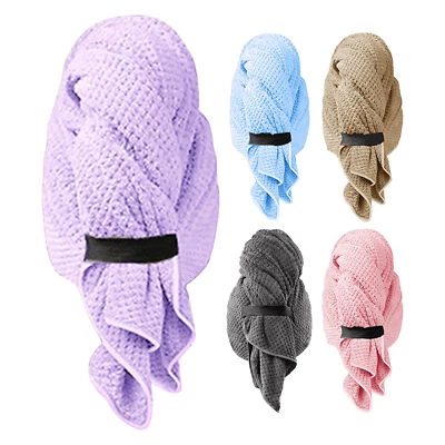 Cotton Hair Turban Towel Cap Hair Drying With Button Loop Fast Drying Wrap Towel - image 1 of 4