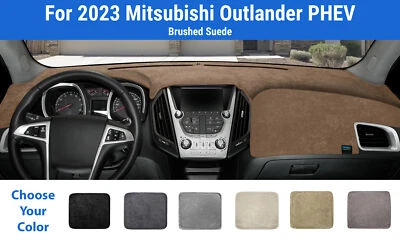 Cubierta de alfombrilla de tablero para 2023 Mitsubishi Outlander PHEV (gamuza cepillada) Foto 1 de 4