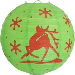 TtS 8"/20cm Christmas Deer Round Paper Lanterns Lamp Shade Xmas Party Christmas - Picture 1 of 1
