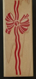 Gift Present Wrap Bow Ribbon Special Occasion Christmas HolidayWood Rubber Stamp - Picture 1 of 3