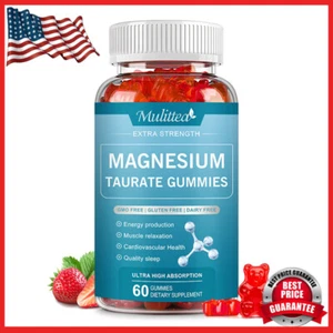 Magnesium Taurate Gummies Cardiovascular Health Restful Sleep Support Relaxation - Picture 1 of 8