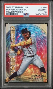 2024 Topps Stadium Club Power Packed Ronald Acuña Jr #PP-6 PSA 10 Atlanta Braves - Picture 1 of 2