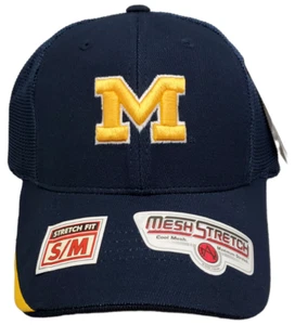 Michigan Wolverines Flexfit Hat Mesh Stretch Navy - Picture 1 of 4
