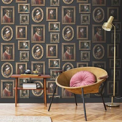 Papel Pintado Regal Granja Patio Animales Multi Noble Marco Dorado Retrato Muriva 102575 Foto 1 de 4