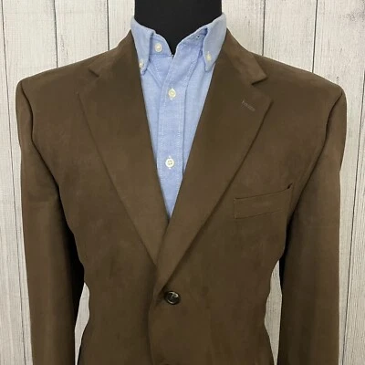 Casaco esportivo Lauren Ralph Lauren 46L marrom camurça sintética 3 botões sem ventilação - Imagem 1 de 4