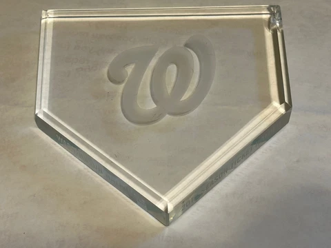 2012 Washington Nationals Season Ticket Holder Crystal Baseball Home Plate Base Cover