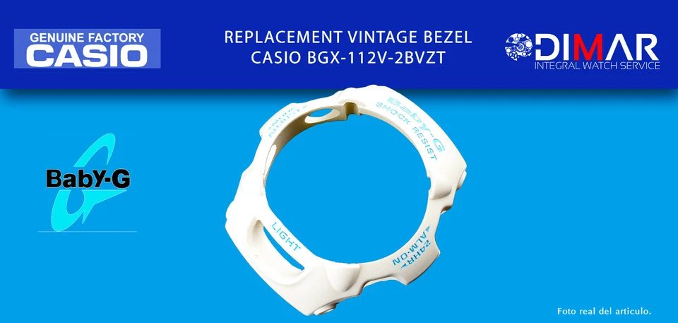 REPLACEMENT VINTAGE ORIGINAL BEZEL CASIO BGX-112V-2BVZT. NOS. - Imagen 1 de 1