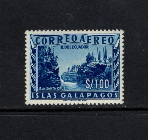 Galapagos Islands Ecuador 1957 Santa Cruz Island MNH Sc LC1 Cover