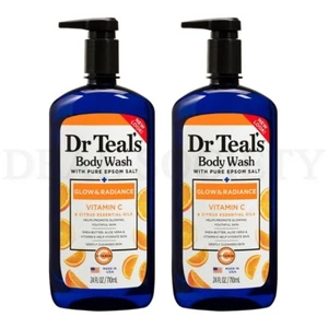Dr Teals Body Wash with Pure Epsom Salt Glow & Radiance 24oz Lot of 2 - Picture 1 of 3