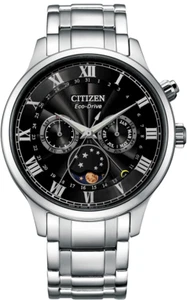Citizen AP1050-81E Eco-Drive Moon Phase SS Watch 42mm Sapphire Glass Japan Made - Picture 1 of 1