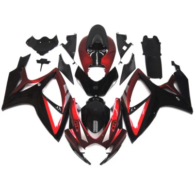 Red Black Fairing Kit For Suzuki GSXR600 GSXR750 2006 2007 K6 Injection Bodywork - Image 1 of 4