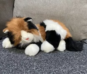 TY Classics Maggie Large Calico Cat Red Bow Kitty Orange Black White 1995 20” - Picture 1 of 11