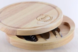 Cheesi Käsebrett mit Käsebesteck + Korkenzieher Schneidebrett Serviererbrett NEU - Bild 1 von 7