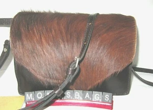 Patricia Nash new Cavalino Lanza Shoulder Crossbody Black Leather Pony Hair Bag - Picture 1 of 12