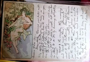 Illustratore MUCHA ART NOUVEAU Early Chromo PC Post Used 1900 - Foto 1 di 2