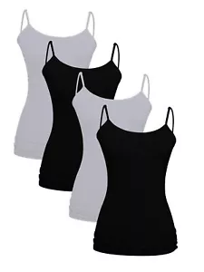 4 Pack Tank Top For Women - Essential Seamless Scoop Neck Camisole - Picture 1 of 6