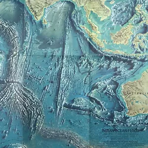Mapa de piso vintage del Océano Índico de octubre de 1967 frente de la National Geographic Society - Imagen 1 de 7