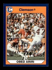 OBED ARIRI SIGNED 1990 COLLEGIATE COLLECTION CLEMSON TIGERS #48 AUTO AUTOGRAPH