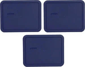 Blue Rectangle 3 Cup (750Ml) Plastic Storage Cover 3 Pack - Picture 1 of 5