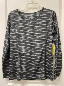 Long Sleeve Womens Gym Workout Active Shirt NWT Sz Medium Black Quick Dry - Picture 1 of 4
