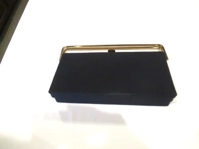 Mel-Ton navy blue faille fabric purse with double handle, c. 1950s - Image 1 of 4