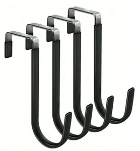 4 PCS Over-The-Door Hooks - Heavy Duty, Scratch-Resistant for Clothes & Towels - Picture 1 of 13