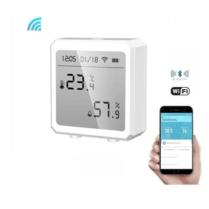 SENSORE TEMPERATURA UMIDITA' WIFI SMART CON DISPLAY LCD COMPATIBILE ALEXA GOOGLE - Foto 1 di 5