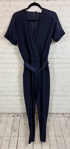 TRINA TURK blue wrap top belted short sleeve romper jumpsuit size 2 NWOT - Picture 1 of 10