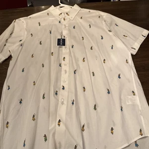Camisa elástica con botones Club Room para hombre 2XL Hula Dancers Crush Popelin SS nueva con etiquetas - Imagen 1 de 6
