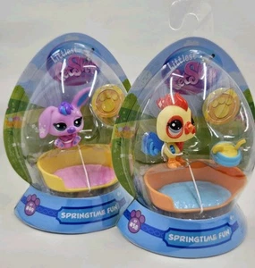 New Littlest Pet Shop Set Springtime Fun Eggs Series 3 G7 Bunny #49 Rooster #58 - Picture 1 of 9