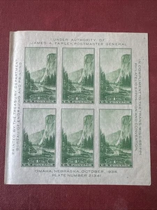 1934 Trans-Mississippi Scott #751 Sheet of 6 LH Stamps - Picture 1 of 3