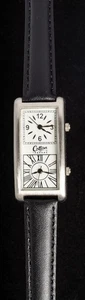 Cotton Dual Timer Rechteck Herren Quarzuhr -- funktioniert, 22x39mm Gehäuse - Bild 1 von 2