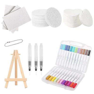 Kit de pintura textura desenho pipoca tinta inchada água 12 cores - Imagem 1 de 4