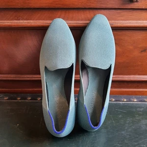 Rothy's Teal Blue Almond Toe Loafer Slip On Shoes Flats - Size 7.5 - Picture 1 of 8